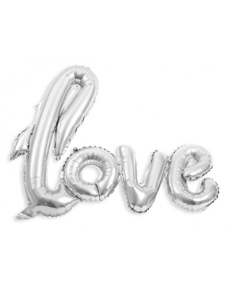 2 Ballon Love Argent 1m