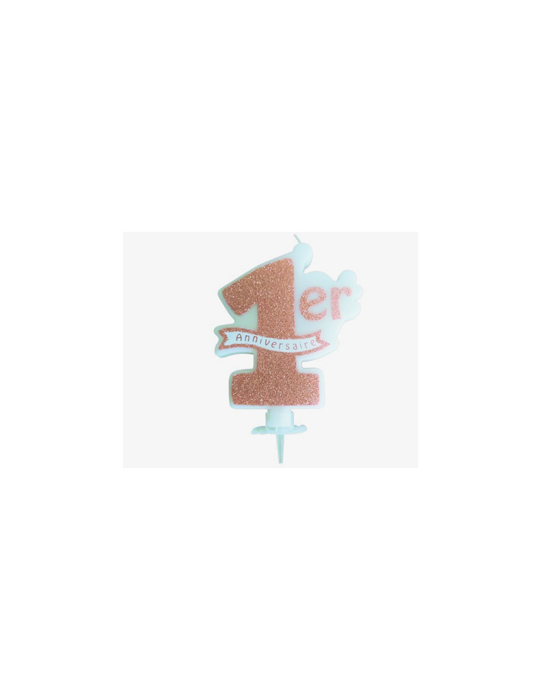 Bougie Anniversaire 1 An Rose Gold 10cm