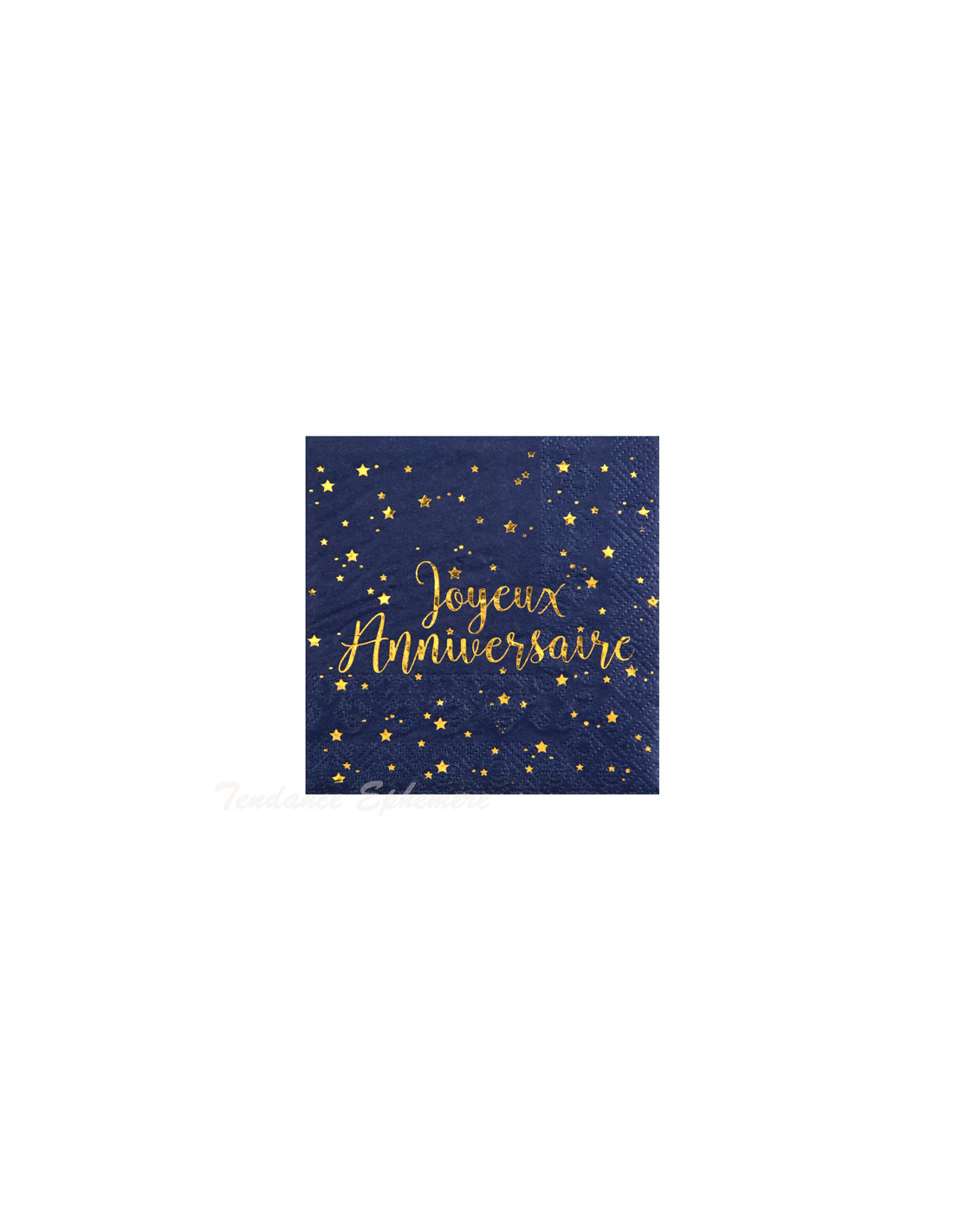 20 Serviettes papier Joyeux anniversaire bleu marine 25 x 25 cm -  Vegaooparty