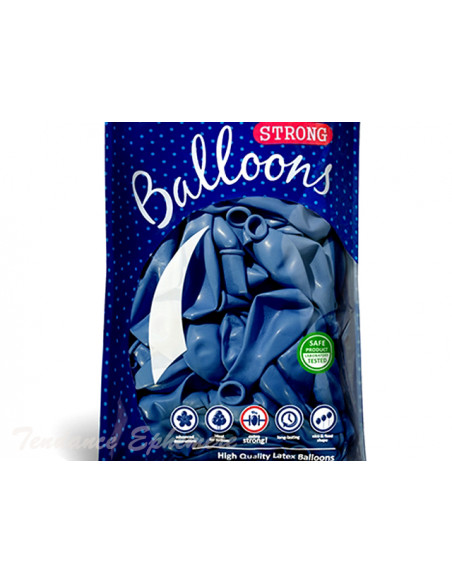 2 100 Ballons Métalliques Bleu Roi 27cm