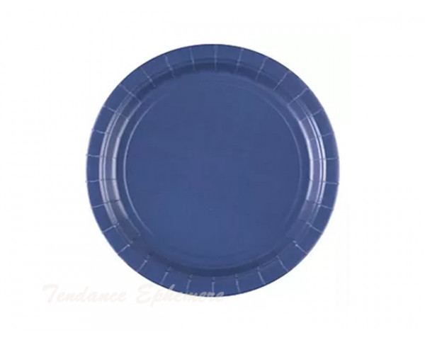 Assiette Carton Ronde Bleu Marine 18cm