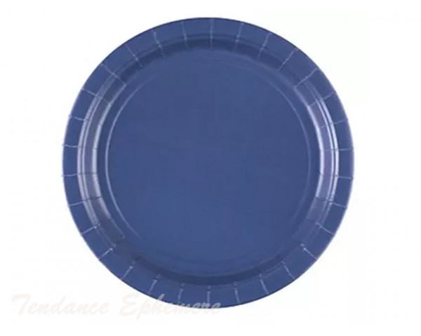 Assiette Carton Ronde Bleu Marine 22cm