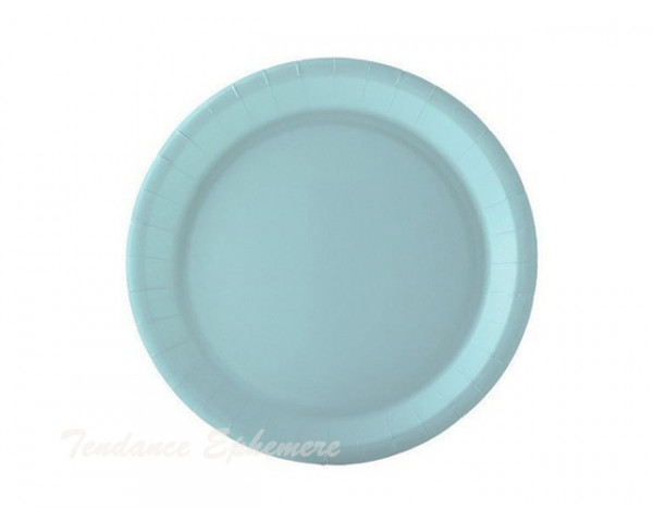 Assiette Carton Ronde Bleu Pastel 18cm