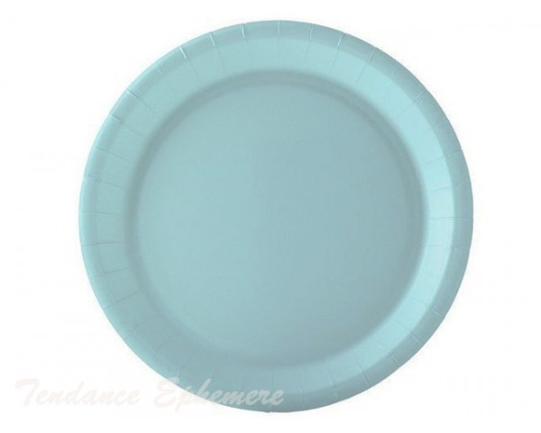 Assiette Carton Ronde Bleu Pastel 22cm