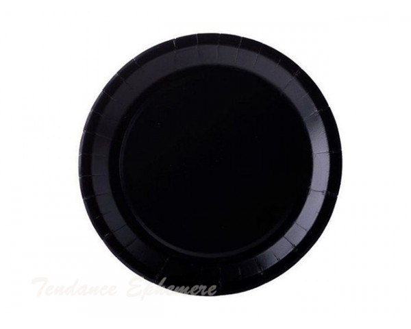 Assiette Carton Ronde Noire 18cm