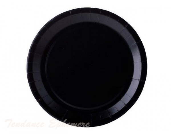 Assiette Carton Ronde Noire 22cm