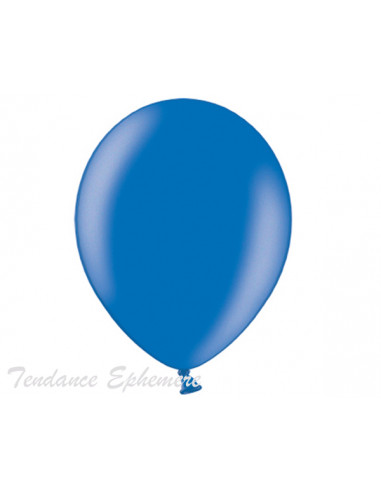 1 50 Ballons Métalliques Bleu Roi 27cm