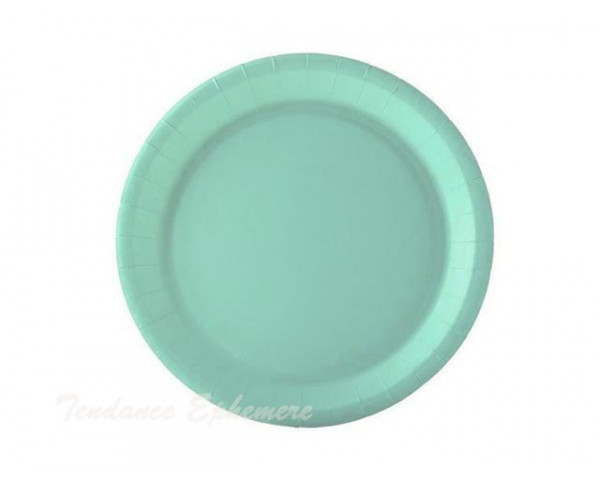 Assiette Carton Ronde Vert d'Eau 18cm