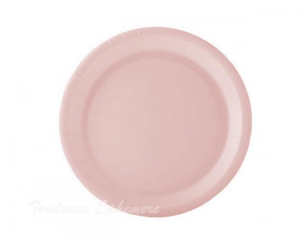 Assiette Carton Ronde Rose Pastel 18cm