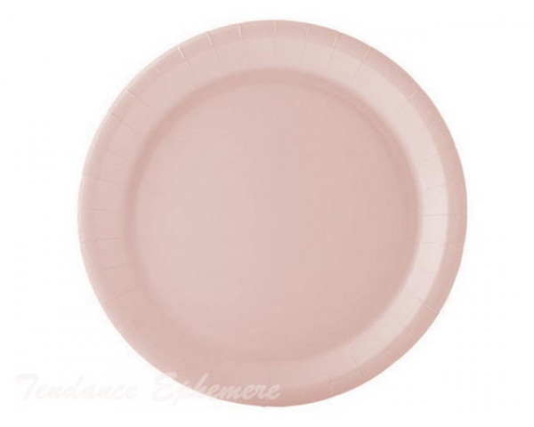 Assiette Carton Ronde Rose Pastel 22cm