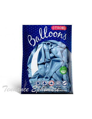 1 10 Ballons Métalliques Bleu Pastel 27cm