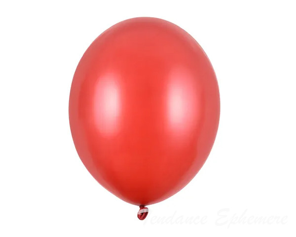 10 Ballons Metalliques Rouge 27cm
