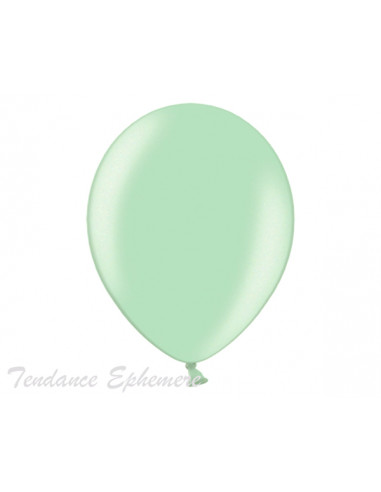 1 10 Ballons Métalliques Menthe 27cm