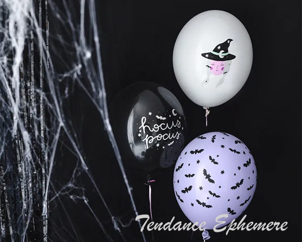 6 Ballons Halloween Sorciere Mix
