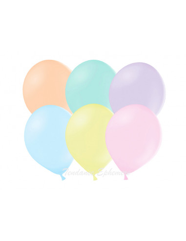 1 10 Ballons Couleurs Pastel Mat Mutlticolores 27cm