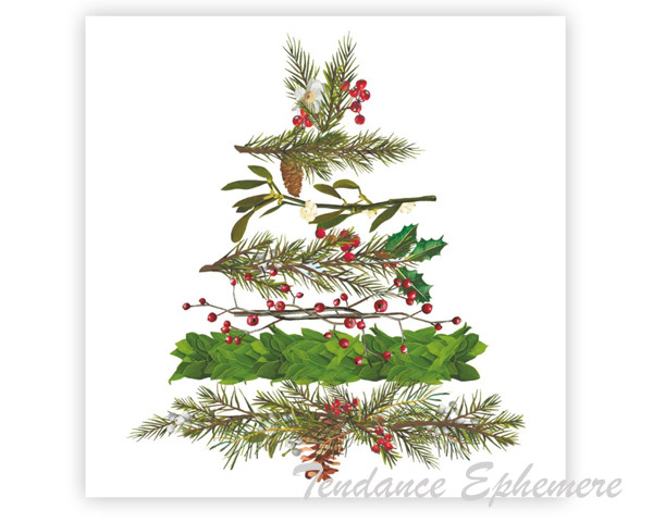 Serviette Papier Sapin de Noel Branches