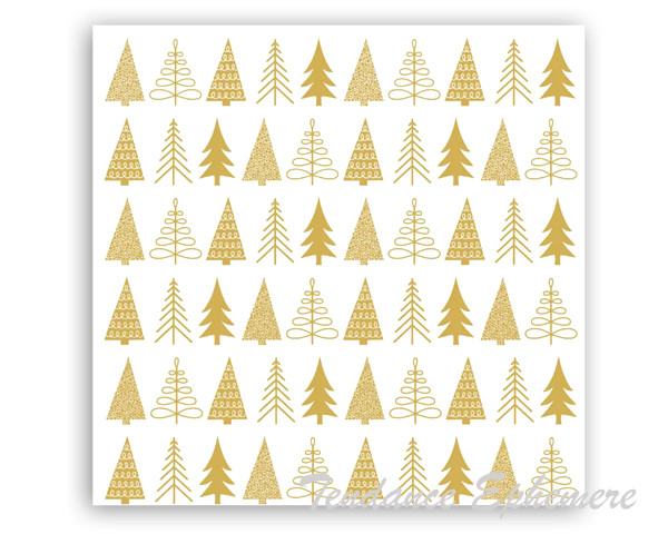 Serviette Papier Sapins Or