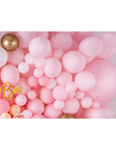 1 10 Ballons Métalliques Rose Bonbon 27cm