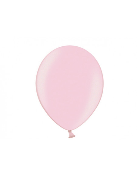 2 10 Ballons Métalliques Rose Bonbon 27cm