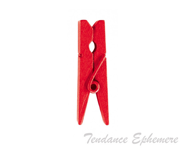 Mini Pinces Bois Rouge 2,5cm - 24