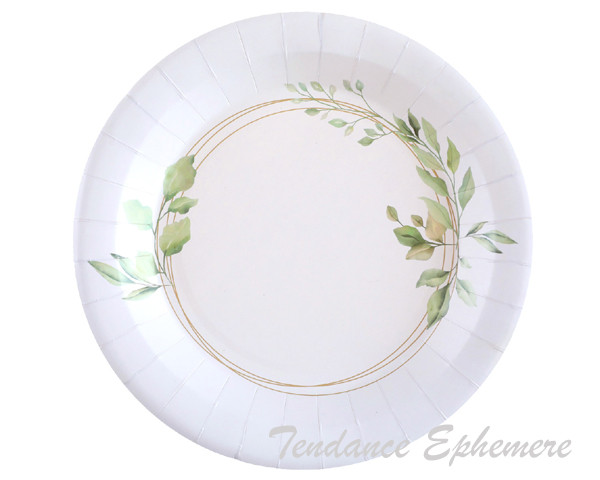 Assiette Carton Mariage O Bonheur Vert