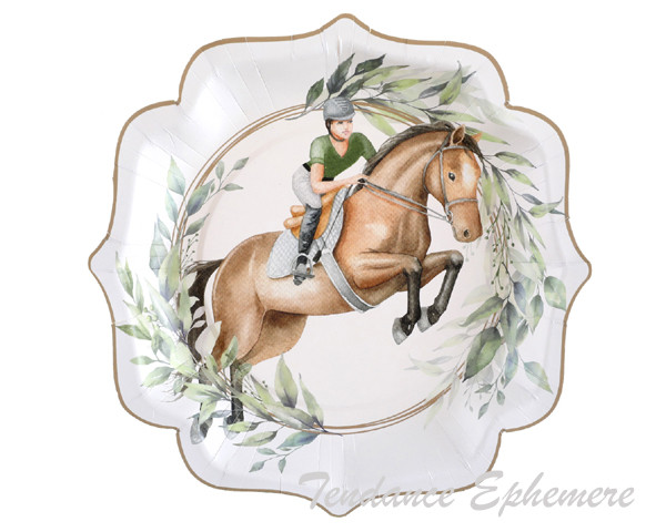 Assiette Carton Cheval  Equitation