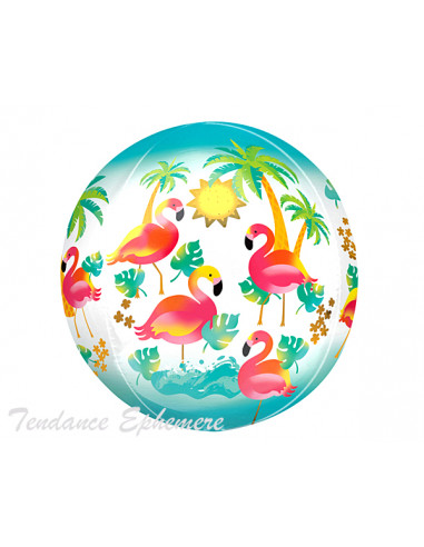 1 Ballon Rond Flamant Rose 40cm