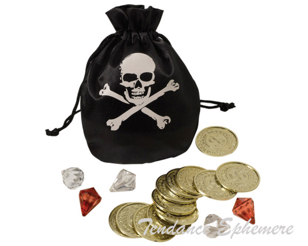 Sachet et Pieces Or Pirate