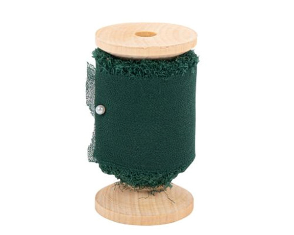 Ruban Mousseline de Soie Vert Sapin 5m