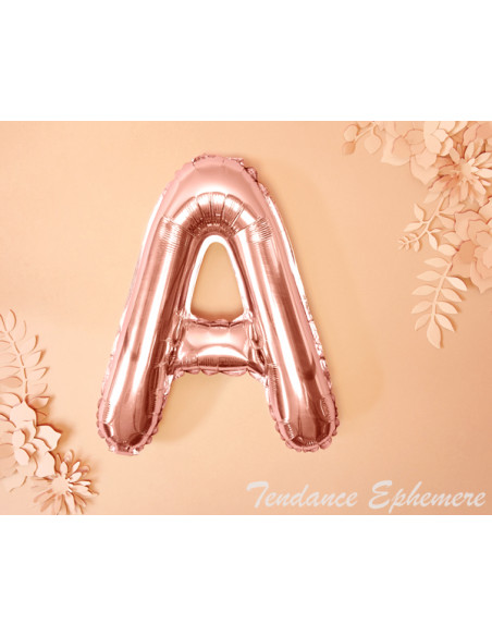 2 Ballon Lettre Aluminium A Rose Gold 35cm