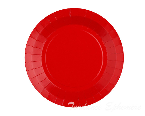 Assiette Carton Ronde Rouge 17,5cm