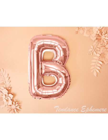 2 Ballon Lettre Aluminium B Rose Gold 35cm