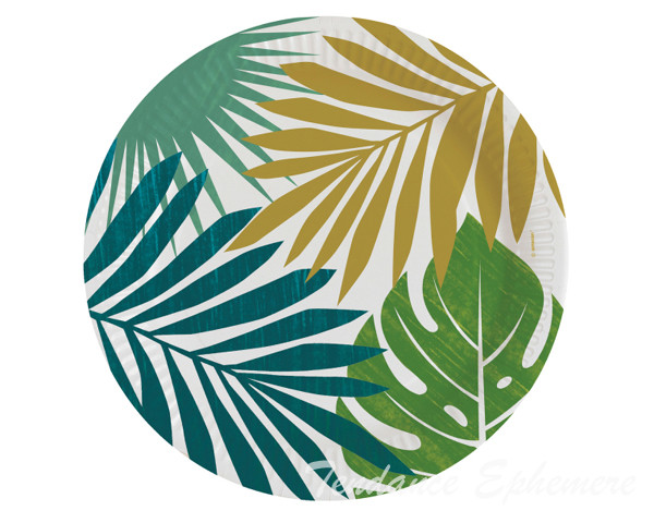 Assiette Carton Feuilles Monstera