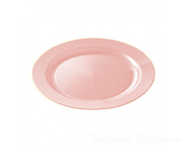 Assiette Plastique Ronde Rose Pastel...