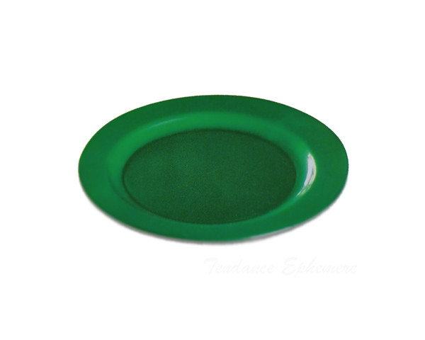 Assiette Plastique Ronde Vert Nacré 19cm