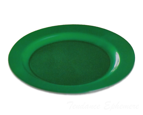 Assiette Plastique Ronde Vert Nacre 24cm