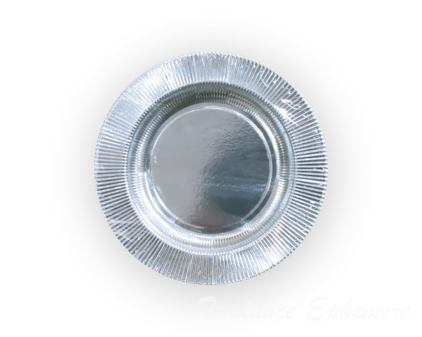 Assiette Carton Ronde Argent Satin 21cm