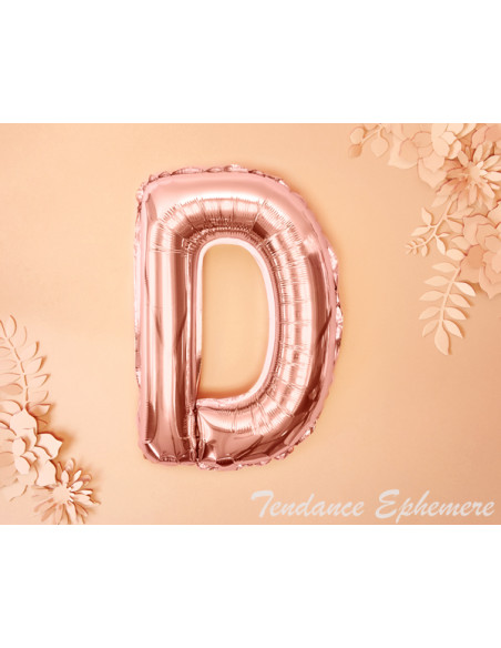 2 Ballon Lettre Aluminium D Rose Gold 35cm