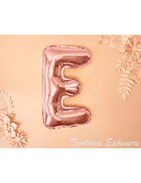 2 Ballon Lettre Aluminium E Rose Gold 35cm