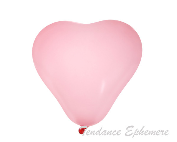 8 Ballons Coeur Rose Pastel 25cm