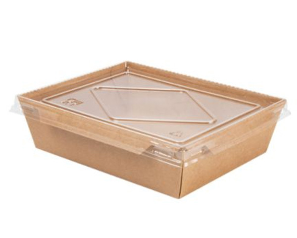 Boite Salade Kraft Rectangle Couv Pet...