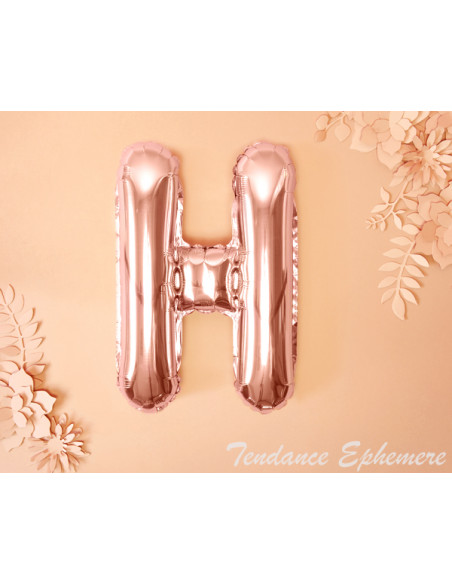 2 Ballon Lettre Aluminium H Rose Gold 35cm