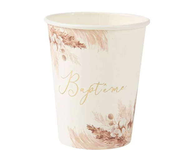 Gobelet Carton Bapteme Fleurs de...