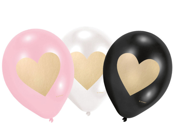 6 Ballons Deco Coeur 23cm