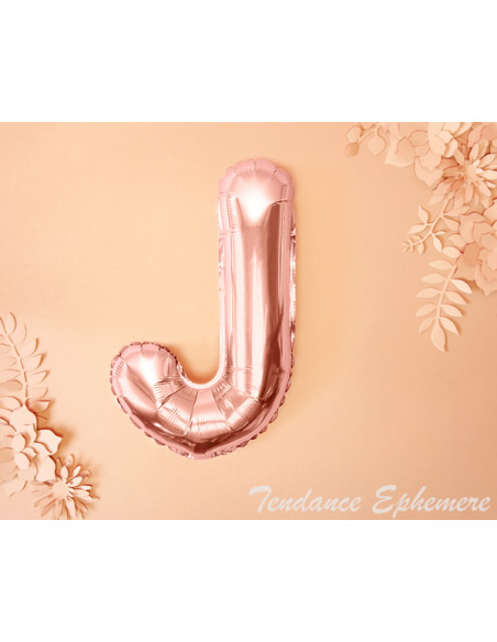 2 Ballon Lettre Aluminium J Rose Gold 35cm