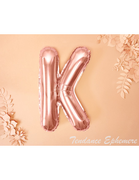 2 Ballon Lettre Aluminium K Rose Gold 35cm