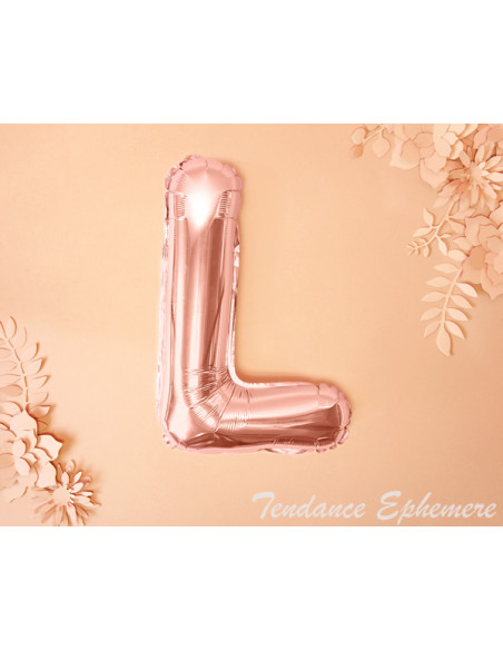 2 Ballon Lettre Aluminium L Rose Gold 35cm