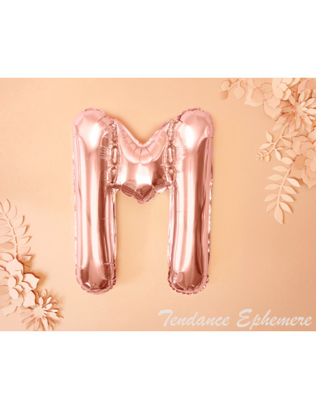 BALLON METAL ROSE GOLD LETTRE U - Festivitré