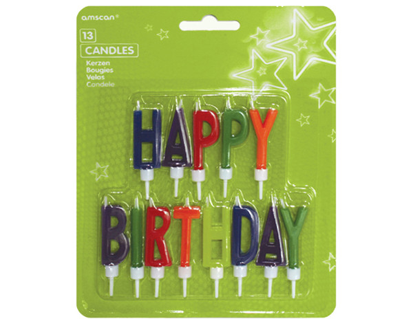 Bougie Happy Birthday Multicolore