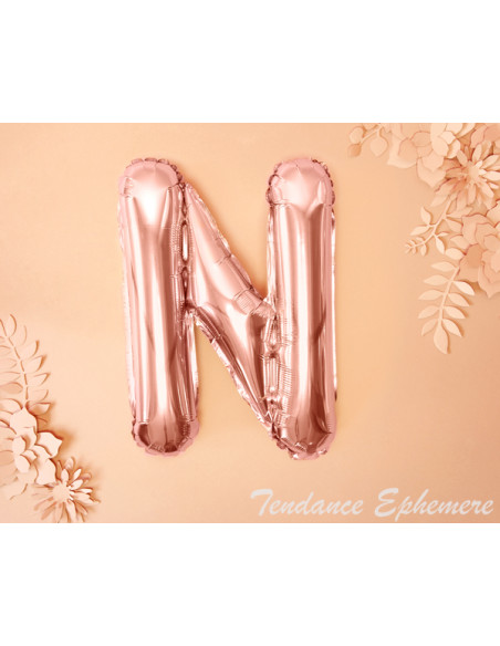 2 Ballon Lettre Aluminium N Rose Gold 35cm